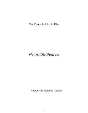 Women Diet Program