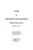 Cases in Strategic Management Vol. I-IV