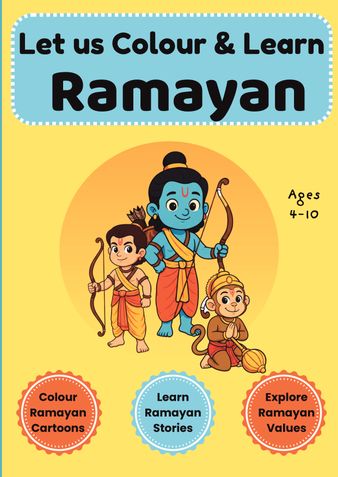 Let Us Colour & Learn Ramayan - For Kids: Big A4 Size Ramayan Story, Colouring & Activity Book with Epic Stories, Hindu Mythology, Morals & Creative Fun