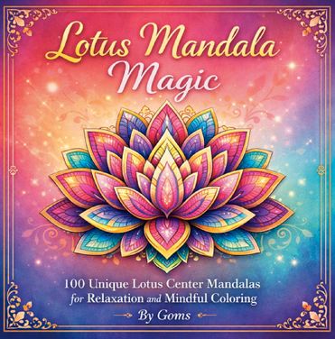 100 Unique Lotus Center Mandalas for Relaxation and Mindful Coloring
