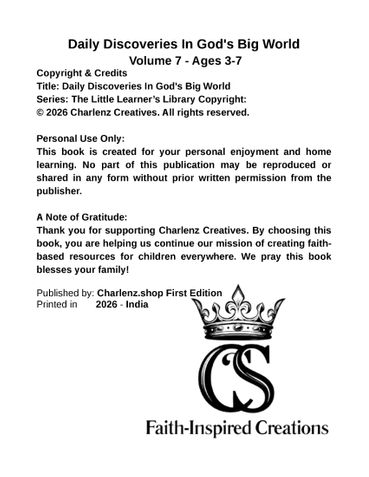 Daily Discoveries In God's Big World - Volume 7