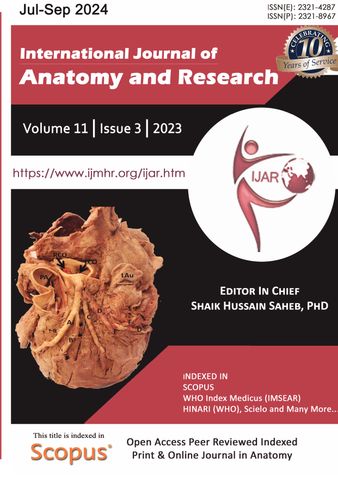 International Journal of Anatomy and Research, 2023 Volume 11 Issue 3