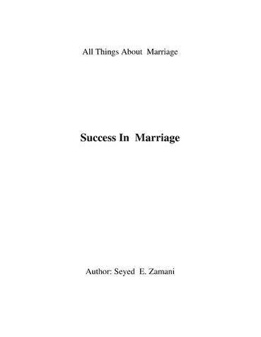 Success In  Marriage