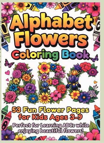 Alphabets Flowers Coloring Book