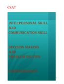 CSAT (HINDI) 3 Topic  interpersonal skills including communication skills , decision making and problem solving , comprehension By NItin Gupta
