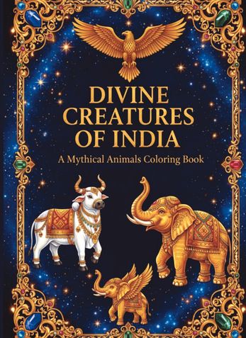 Divine Creatures of India: A Mythical Animals Coloring Book