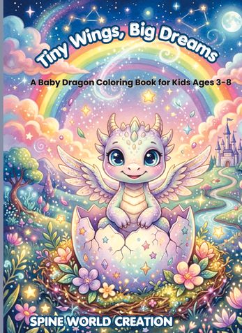 Tiny wings big dreams: A Baby Dragon Coloring Book for Kids Ages 3-8