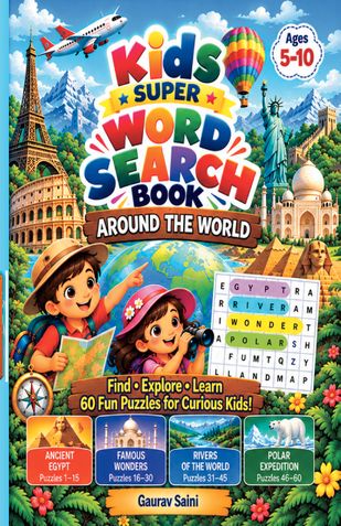 Kids Super Word Search Book (Volume 2: Around the World)