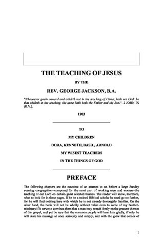 THE TEACHINGS OF JESUS