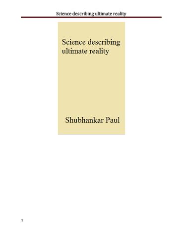 Science describing ultimare reality