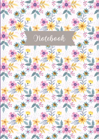 Aesthetic Ruled Notebook with About Me Page | Pastel Floral Journal for Daily Notes