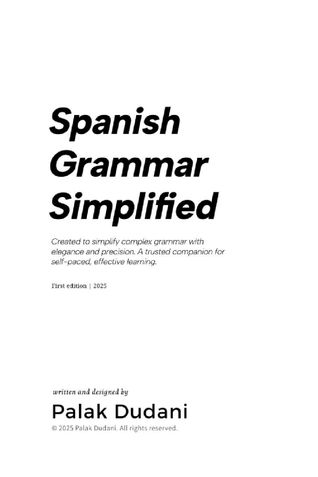 Spanish Grammar Simplified