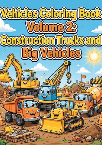 Trucks and Cars Coloring Book for Toddlers Volume 2