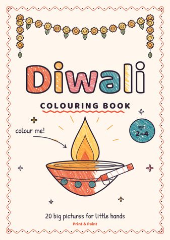 Diwali Colouring Book for Kids Ages 2-4