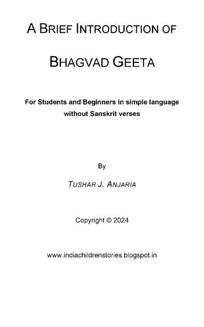 A Brief Introduction of Bhagvad Geeta