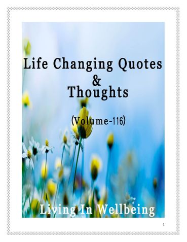 Life Changing Quotes & Thoughts (Volume 116)
