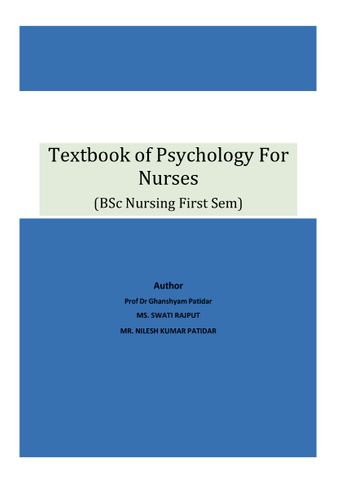 Textbook of Psychology For  Nurses(BSc Nursing First Sem)