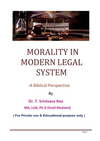 MORALITY IN MODERN LEGAL SYSTEM