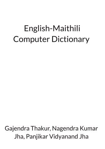 English-Maithili Computer Dictionary