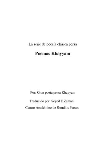 Poemas Khayyam