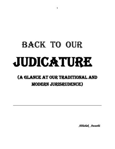 Back to our judicature