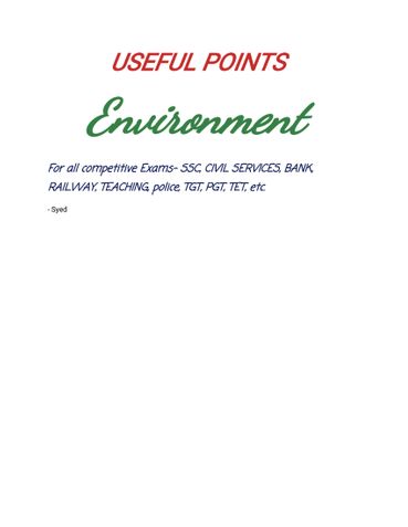 USEFUL POINTS ENVIRONMENT