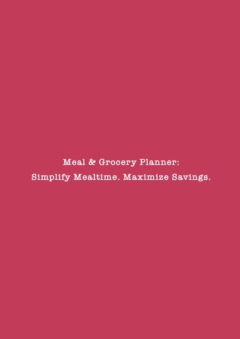 Meal & Grocery Planner