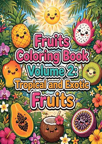 Kawaii Fruits: Bold and Easy Coloring Book - Volume 2