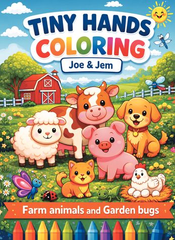 Tiny Hands Colouring: Farm Animals and Garden Bugs
