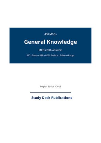 General Knowledge MCQ (English)