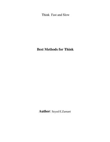 Best Methods for Think