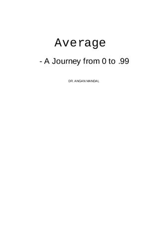 Average- a Journey from 0 to .99