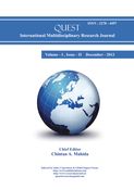 Quest International Multidisciplinary Research Journal : December - 2012