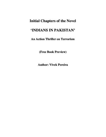 Initial Chapters of IIP, An Action Thriller on Terrorism
