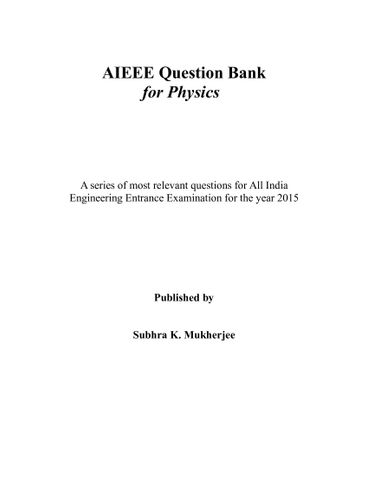 AIEEE Question Bank