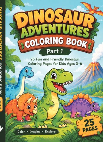 Dinosaur Adventures Coloring Book – Part 1
