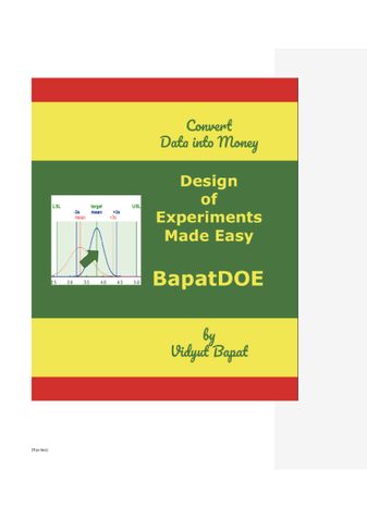 Design of Experiments Made Easy - BapatDOE