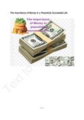 The Importance of Money in peacefully successful Life