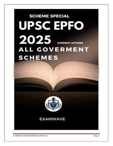 UPSC EPFO 2025: Government Schemes