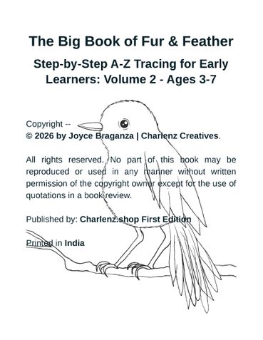 The Big Book Of Fur And Feather (Step-by-Step A-Z Tracing for Early Learners: Volume 2 - Ages 3-7)
