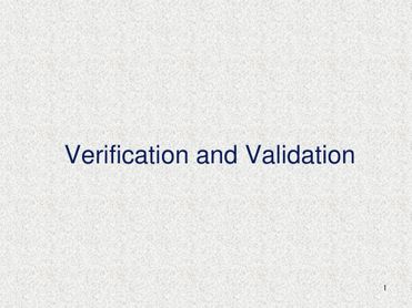 Verification And Validation in Software Testing