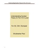 Understanding Number Theory At The 10+2 Level