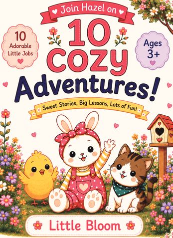 Hazel's 10 Cozy Adventures: 50 Cute Coloring Pages Featuring 10 Adorable Little Jobs for Kids Ages 3+