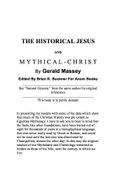 THE HISTORICAL JESUS AND MYTHICAL CHRIST