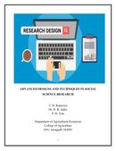 ADVANCED DESIGNS AND TECHNIQUES IN SOCIAL SCIENCE RESEARCH
