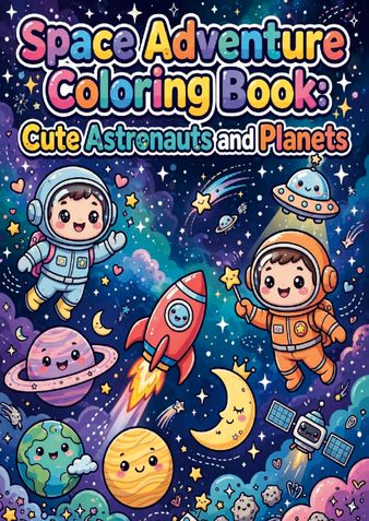Cute Space Coloring Book