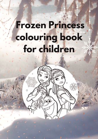 Frozen princess colouring book for children