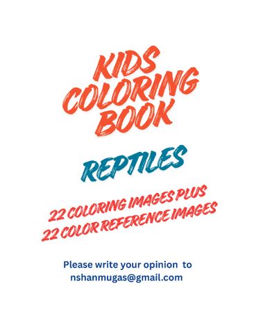 KIDS COLORING BOOK - REPTILES