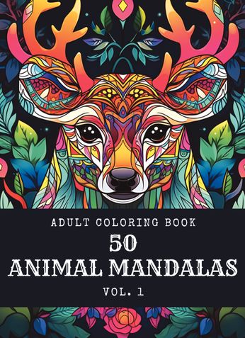 50 Animal Mandala Coloring Book for Adults