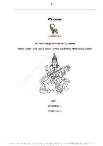 PDF Book - Best 293 Hindi Songs (Ver 1.0) - Western (ABCD) Format